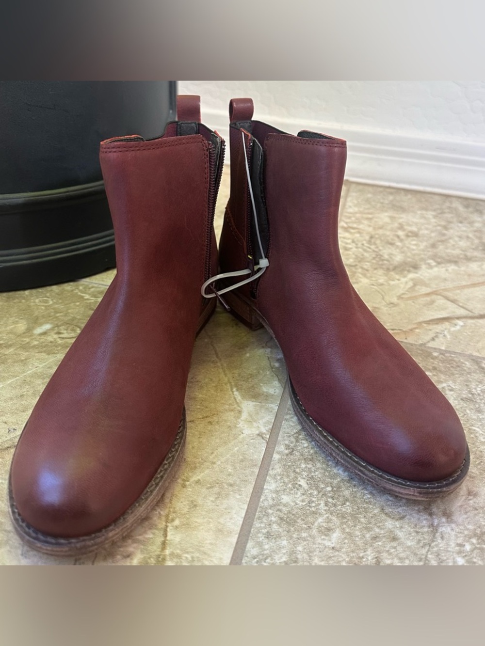Josef Seibel Women's Burgundy Leather Ankle Boots